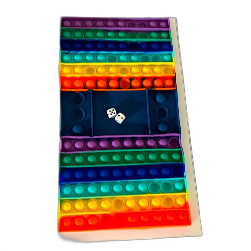 Pop Game Fidget Toy Dice Colorful Rainbow Boardgame Multi Player